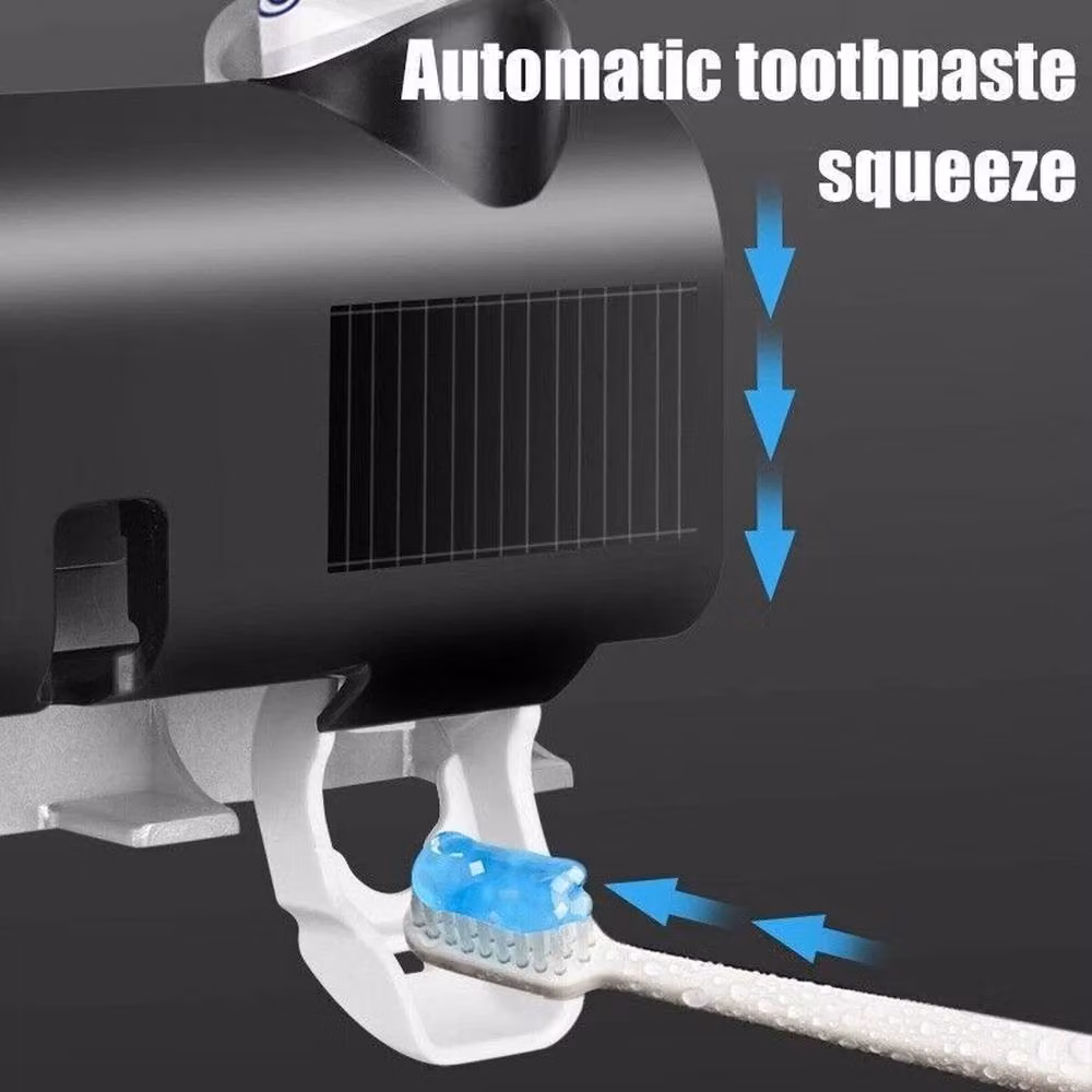 NESTLUNE Automatic Toothpaste Dispenser and UV Light Toothbrush Holder in Black, W: 180 cm, D: 180 cm – 4