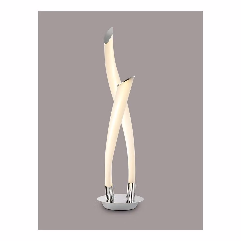 Netlighting Armonia 2 Light LED Table Lamp in Chrome and White with Frosted Acrylic, 18W, 3000K, 1350lm – 2