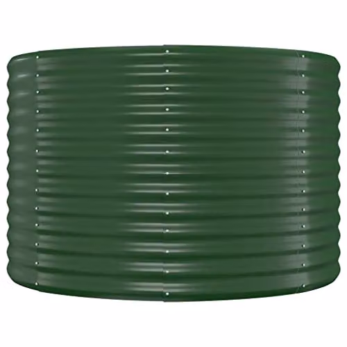vidaXL Green Galvanised Steel Garden Raised Bed W: 322 cm, D: 100 cm, H: 68 cm – 3