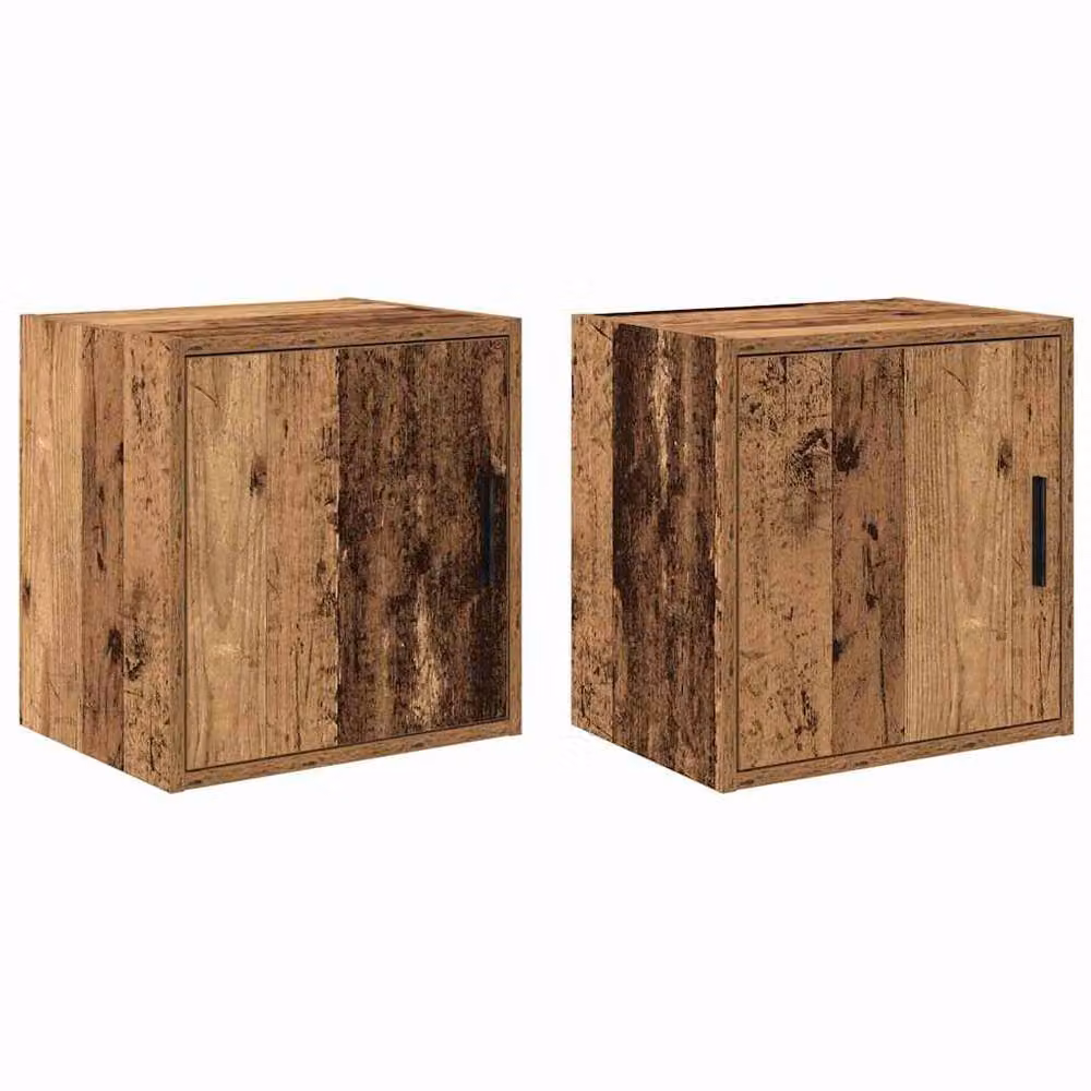 Berkfield Home Set of 2 Wall Mounted Garage Cabinets in Brown Old Wood, W/D/H: 41.0 x 40.0 x 30.0 cm – 2