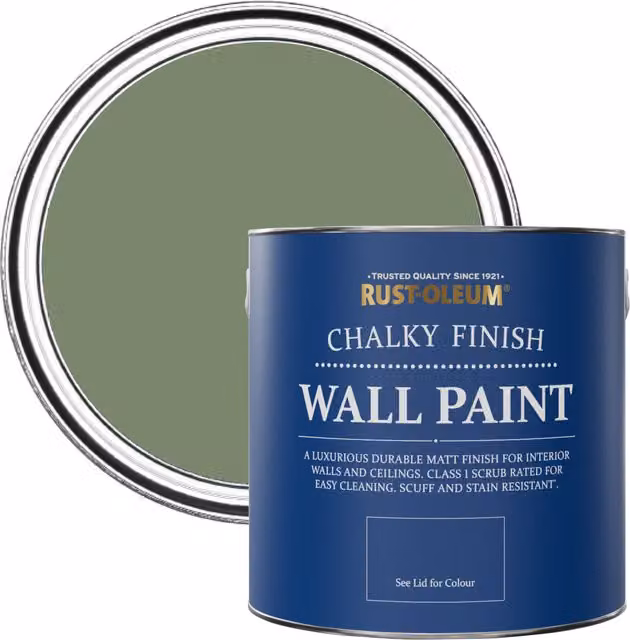 Rust-Oleum Matt Chalky Wall Paint in Green, 2.5L – 1