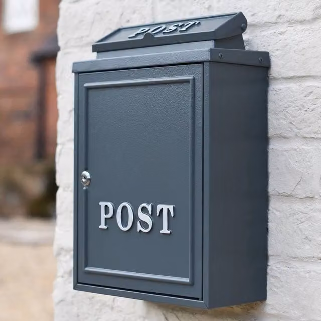 Nordara Grey and Silver Lockable Wall Mounted Parcel Post Box – 1