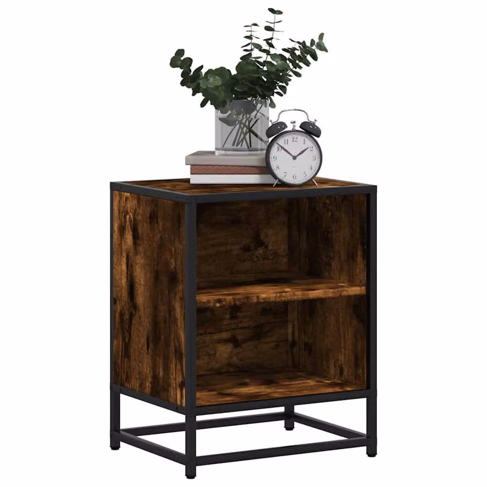 Berkfield Home Elegant Bedside Cabinets with Shelf and Storage, Set of 2, Smoked Oak in Brown – 4