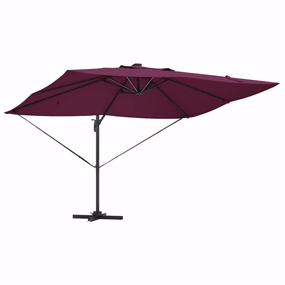 Berkfield Home Roma Cantilever Parasol with LEDs in Red, W/D/H: 352 x 251 x 265 cm – 4