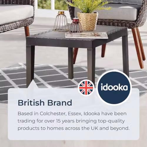 idooka Waterproof Outdoor Rug in Grey Diamonds, W/D/H: 90 x 180 cm – 4
