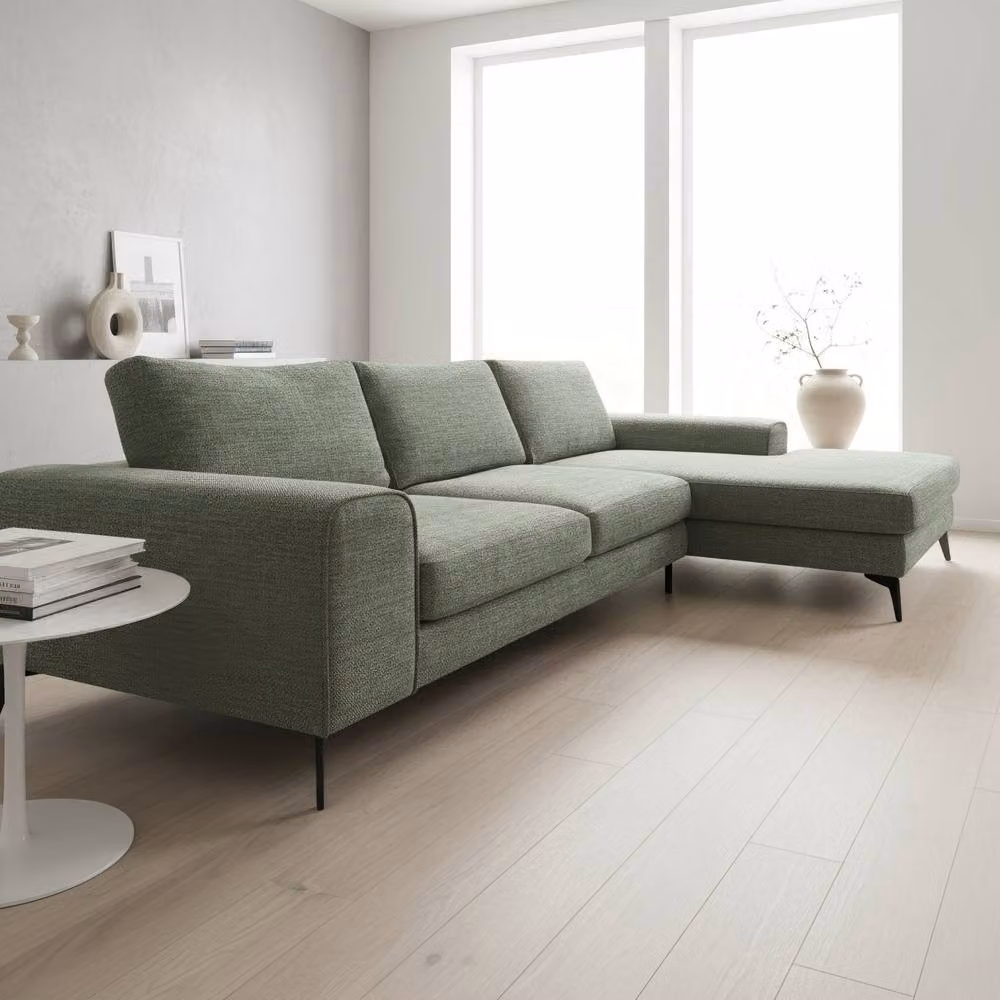 Abakus Direct Venice Chenille L-Shaped Corner Sofa in Green, Right Hand Facing, W/D/H: 289 x 146 x 81 cm – 3