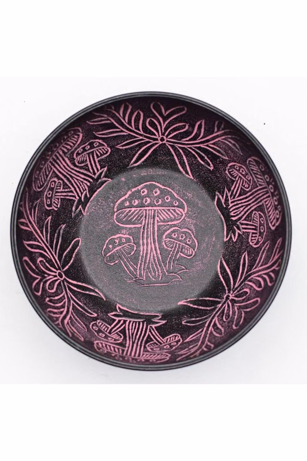KDMD Pink Magic Mushroom Aluminum Singing Bowl in Black, Diameter: 20 cm – 2