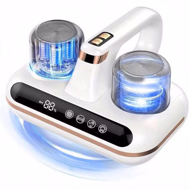 VOGREX White 4-in-1 Mattress Vacuum Mite Remover with UV-C Light and Tapping Vibration – 1