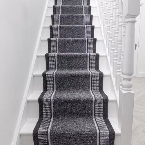 runrug Hardwearing Non-Slip Stair Runner Rug in Grey, W: 80 cm, L: 720 cm – 2