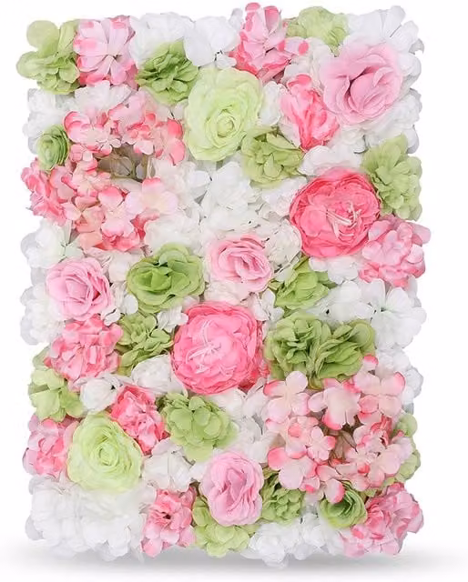 Neel Blue Multicolour Artificial Floral Wall Panel for Wedding Photography Backdrops, W/D/H: 60 x 40 x 40 cm – 1