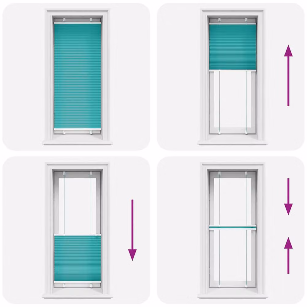 Berkfield Home Single Pleat Petrol Green Fabric Blind, W: 60 cm, H: 150 cm – 2