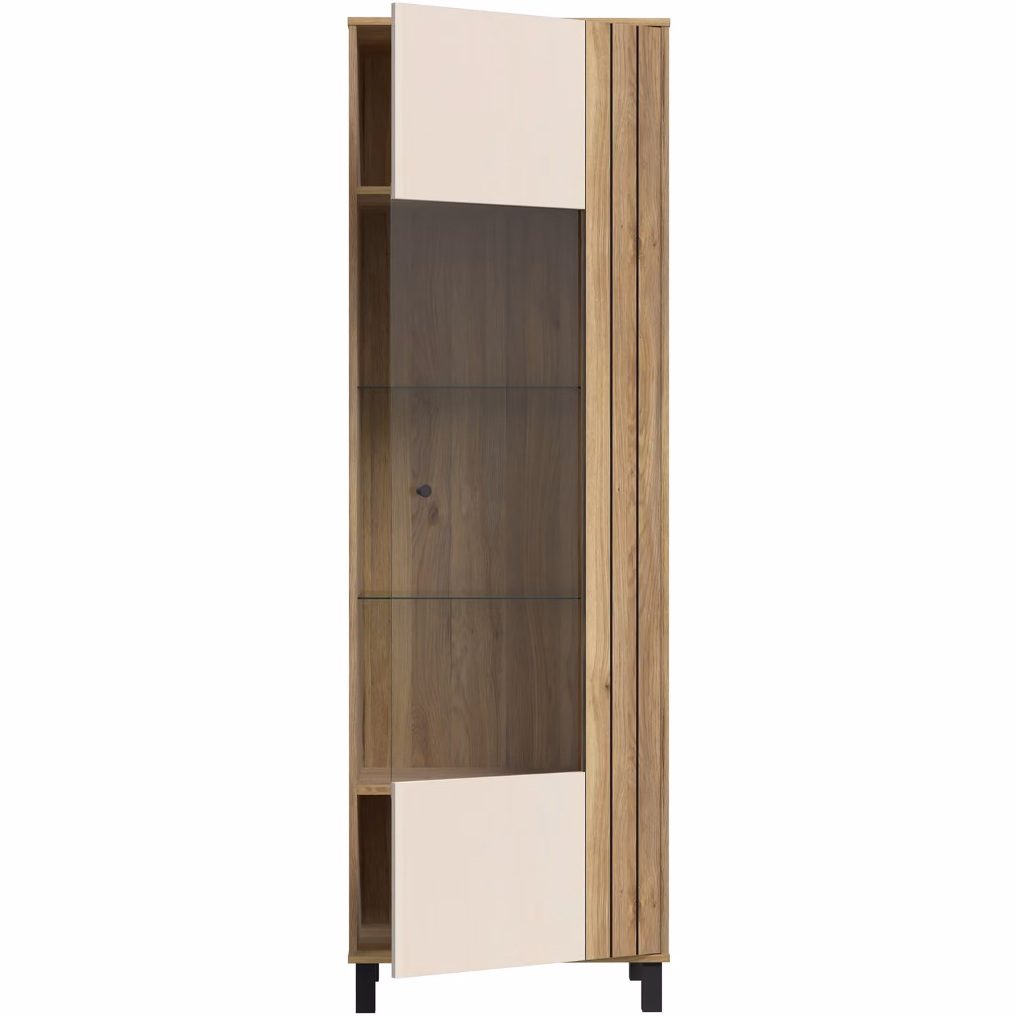 Furniture To Go Grafton Glass Door Display Cabinet in Cream and Oak – 2