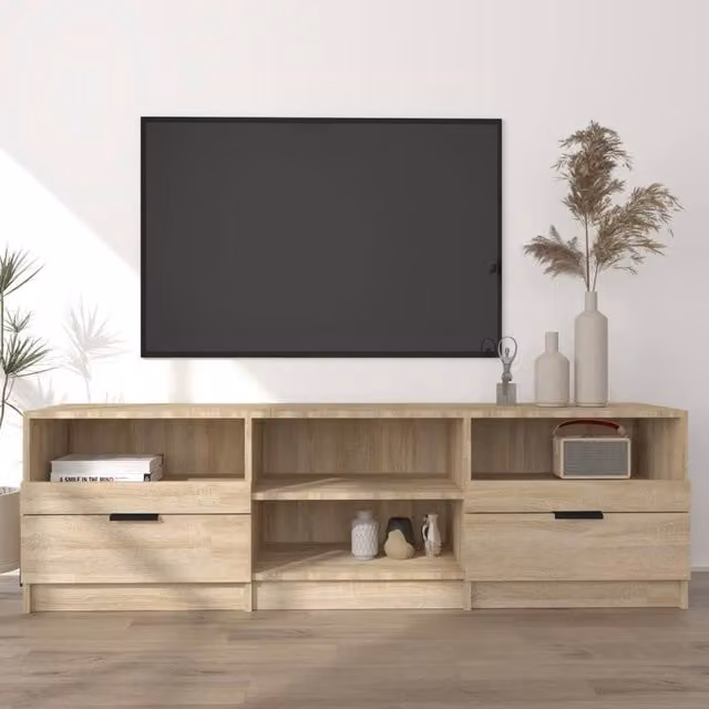 Berkfield Home Modern TV Cabinet in Sonoma Oak Brown, W/D/H: 150 x 33.5 x 45 cm – 1