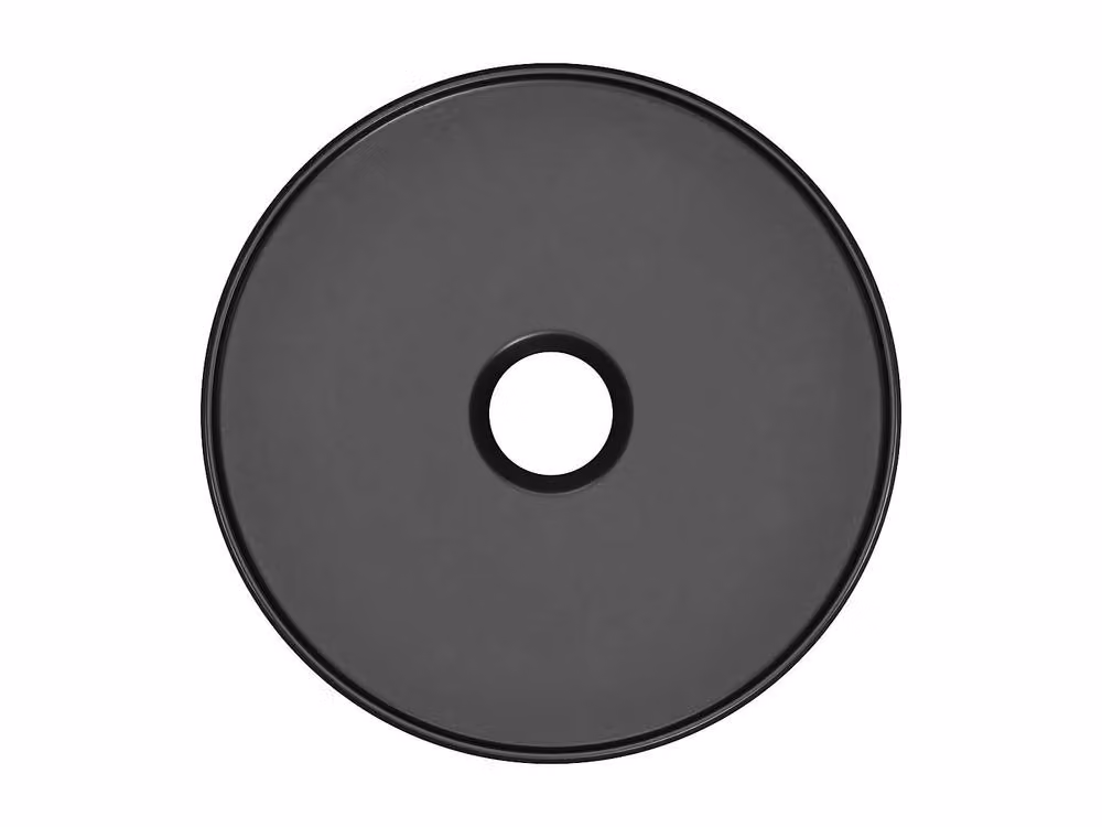 Vente-unique Pedara Round Striped Ceramic Countertop Basin in Matte Black, Diameter: 36 cm – 3