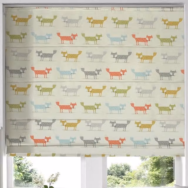 Terrys Foxy Made to Measure Blackout Roman Blind in Multicolour Animal Print