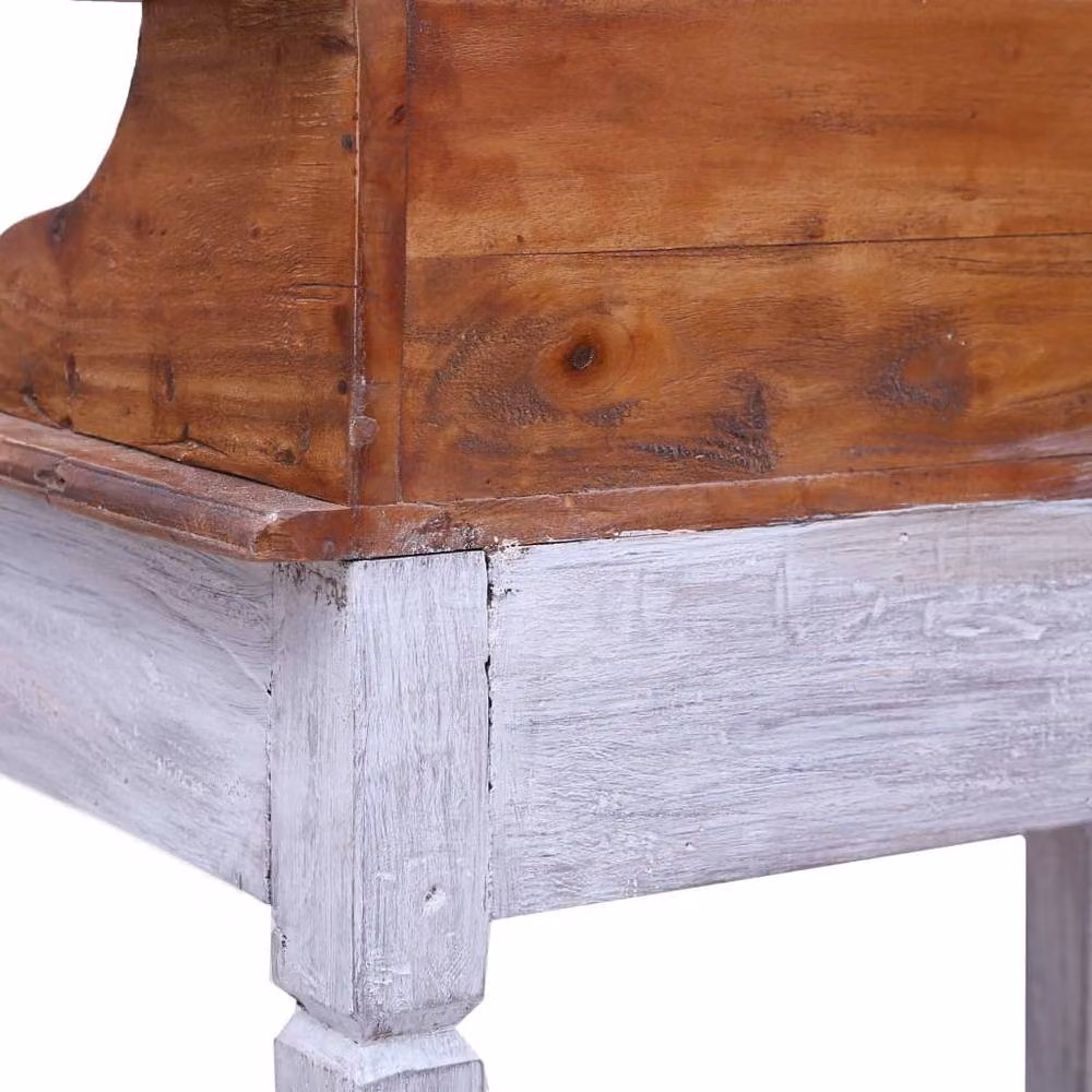 Berkfield Home Writing Desk with Drawers in Brown Solid Reclaimed Teak Wood, W/D/H: 90 x 50 x 101 cm – 2