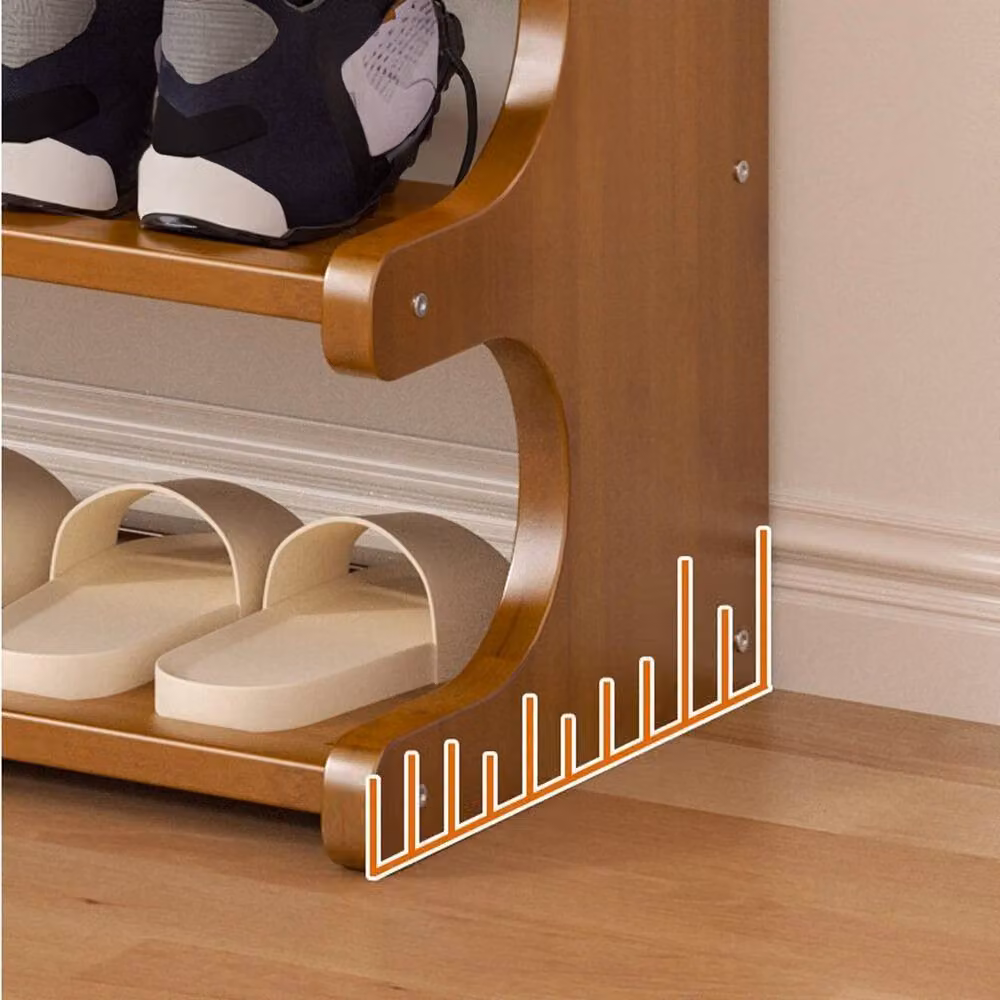 FORGEVIO 3-Tier Vertical Shoe Rack in Brown, W: 50 cm, D: 20 cm, H: 36 cm – 3