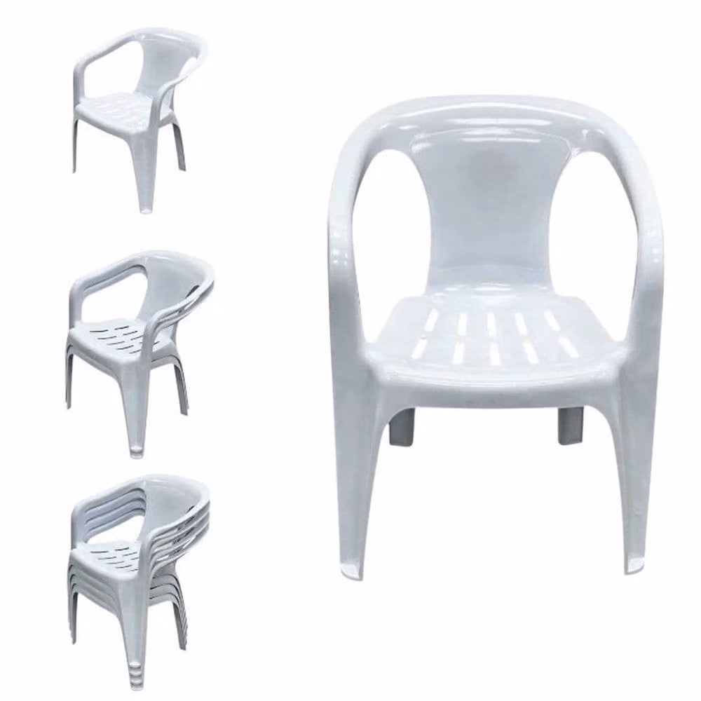 NESTLUNE White Modern Garden Patio Chair with Armrests – 2