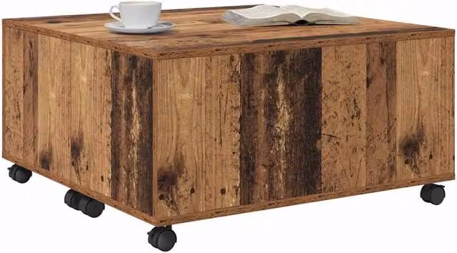 Berkfield Home Modern Square Coffee Table in Brown Engineered Wood, W/D/H: 75 x 75 x 38 cm