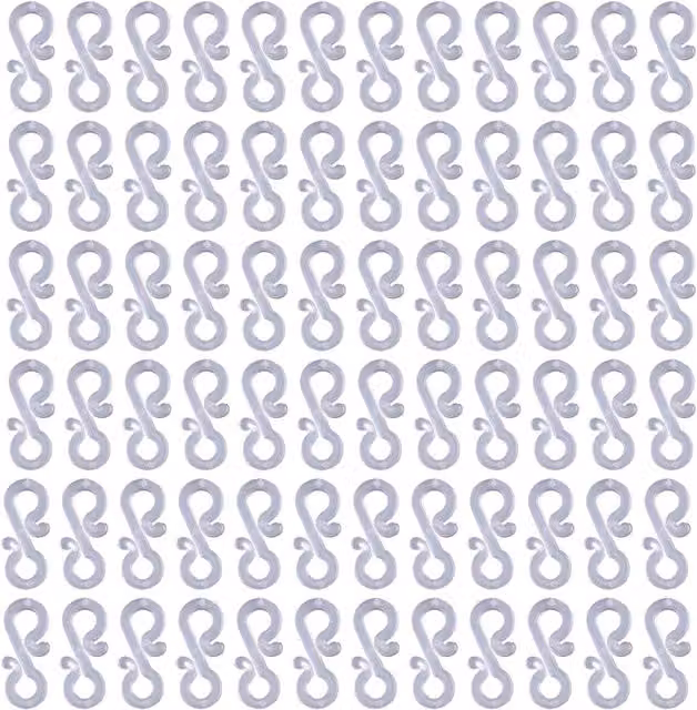 Shatchi 36-Piece Set of Transparent Plastic S-Hooks – 1