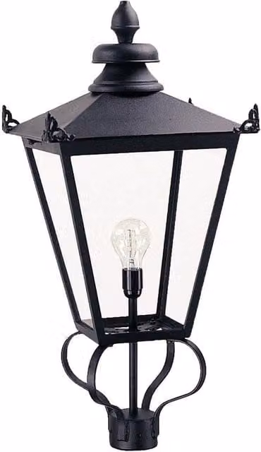 Netlighting Wilmslow Black Outdoor Post Lantern with Transparent Glass and E27 Socket
