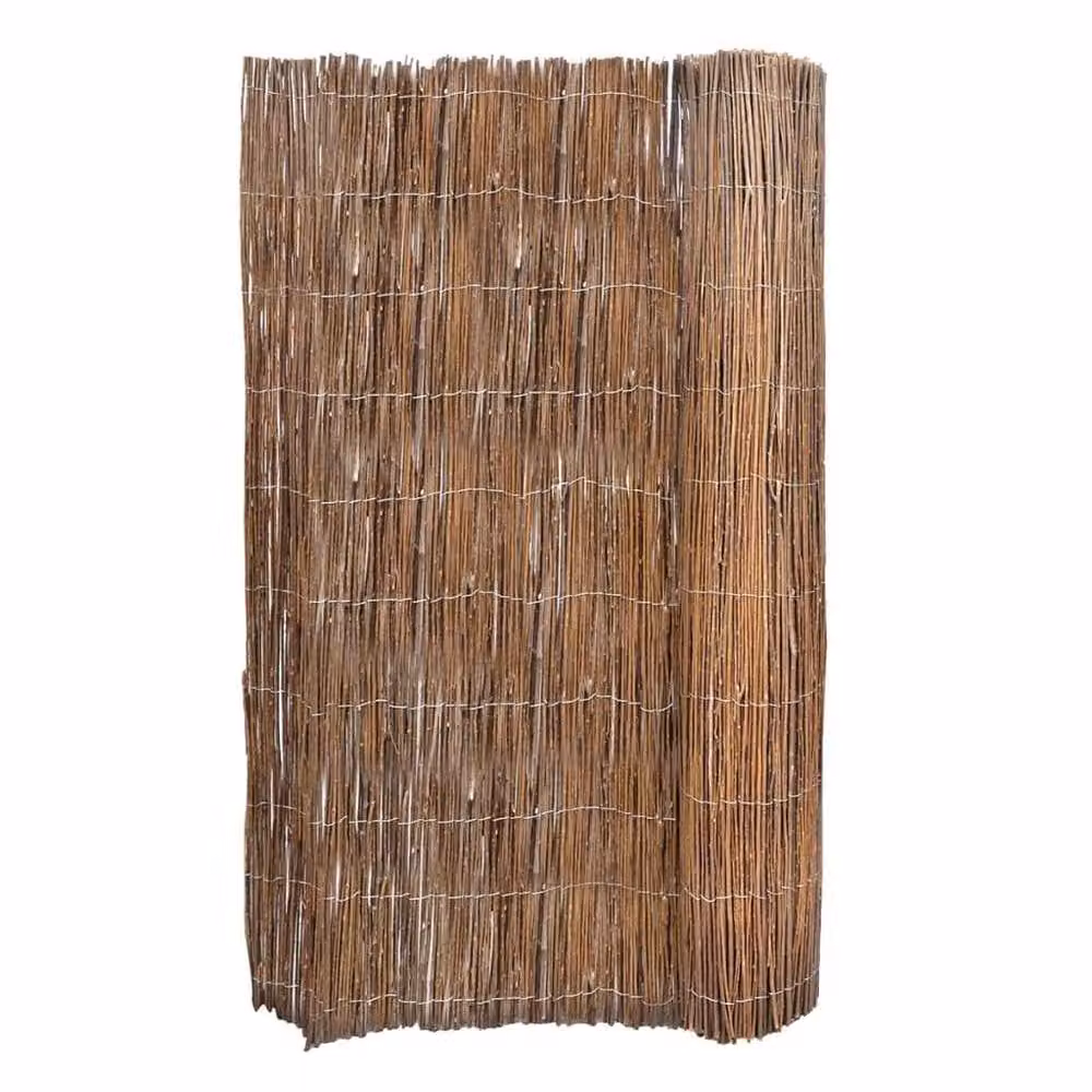 Berkfield Home Willow Fence, Brown, W: 5 m, H: 1 m – 2