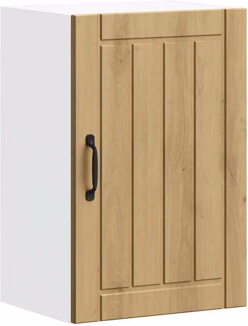 Berkfield Home Lucca Artisan Oak Kitchen Wall Cabinet with Glass Doors in Brown