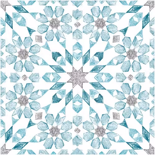 WallPops FP2949 Radiance Blue Self-Adhesive Peel and Stick Floor Tiles, 30.48 x 30.48 cm