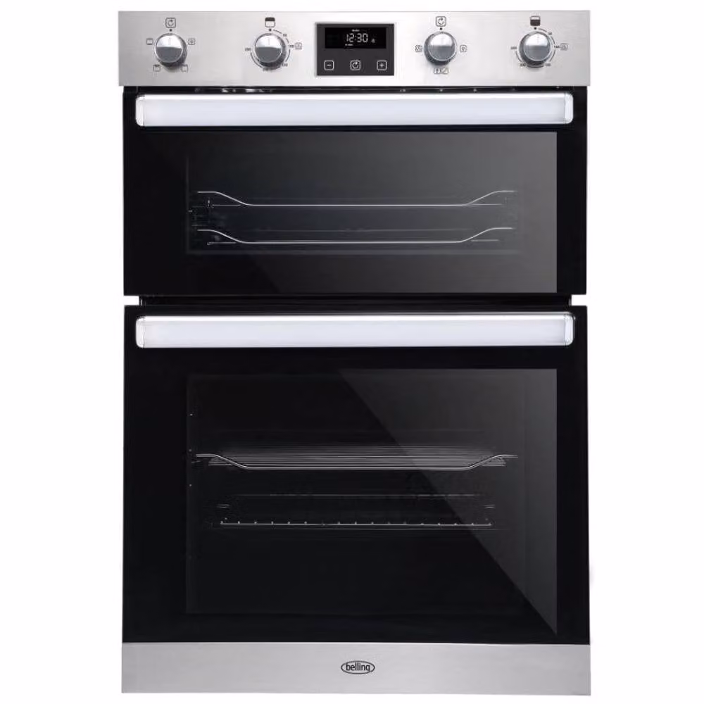 Belling BI902FPSTA Built-in Electric Double Oven in Metallic Silver with Stainless Steel Finish – 4