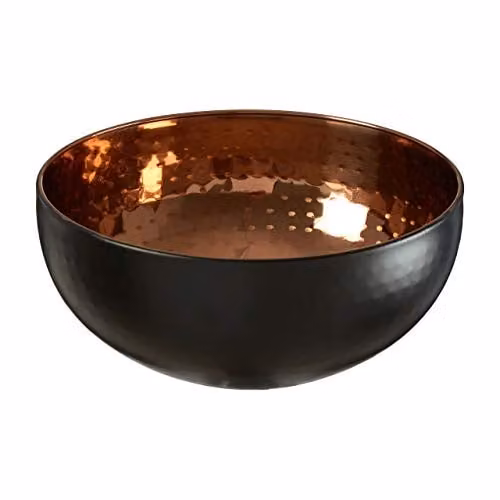 Orsina Miressa Medium Hammered Serving Bowl in Copper and Black