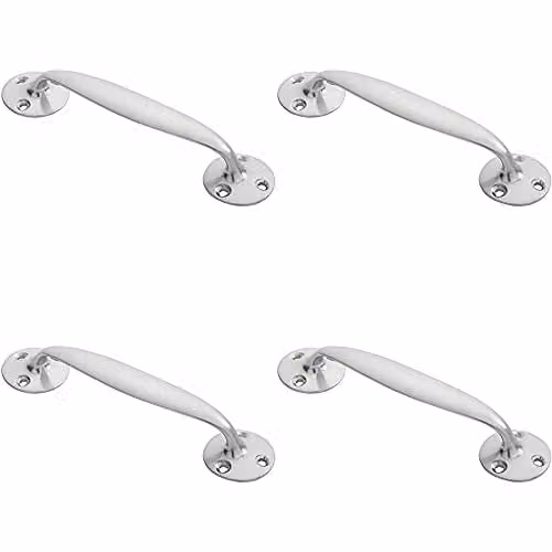 Loops 4 Pack Victorian Bow Shaped Pull Handles in Satin Chrome
