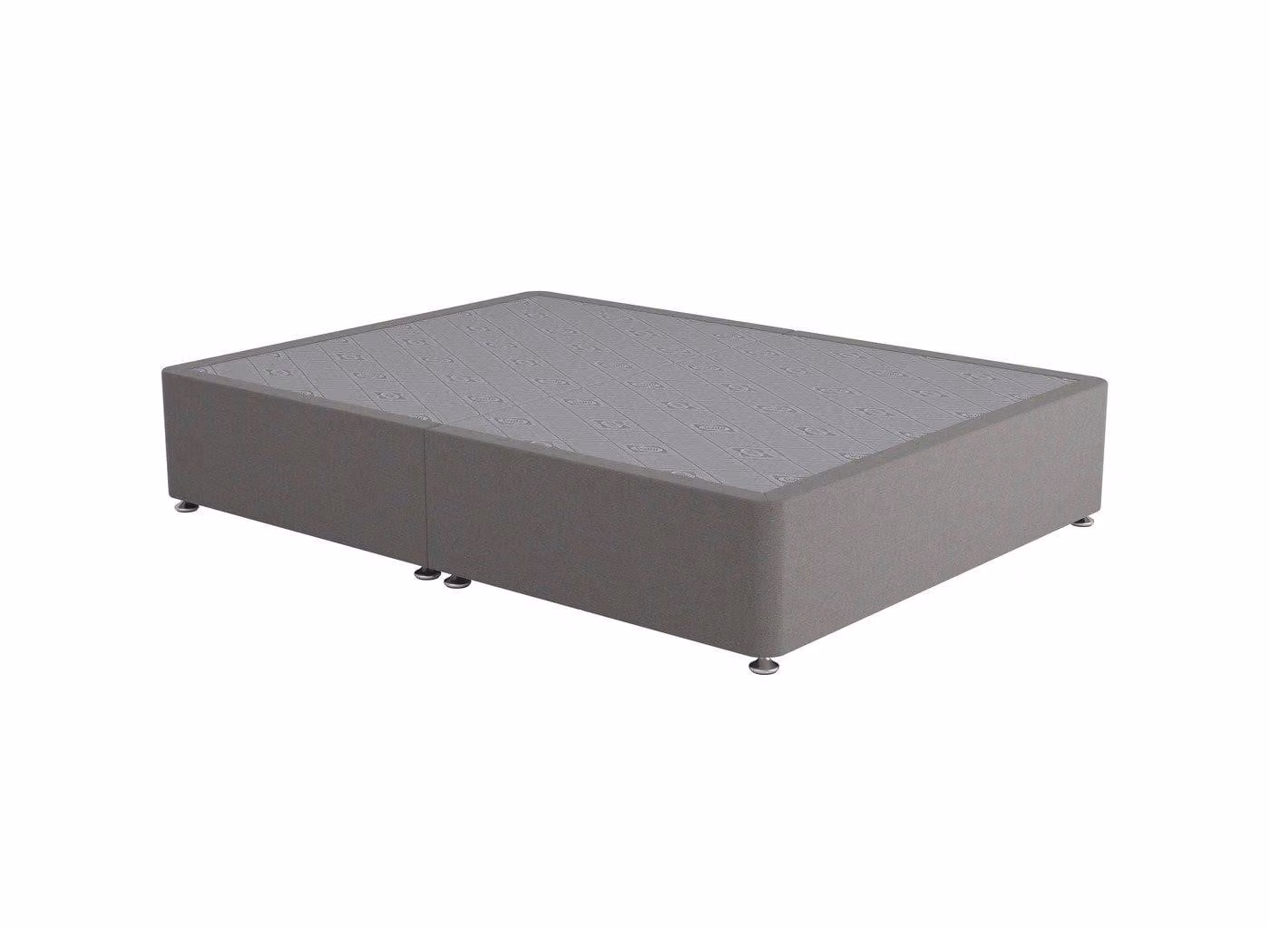 Sealy Grey Velvet Fabric Upholstered Divan Base with Drawers