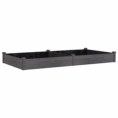 vidaXL Grey Wooden Raised Garden Bed with Liner W/D/H: 240 x 120 x 25 cm – 1