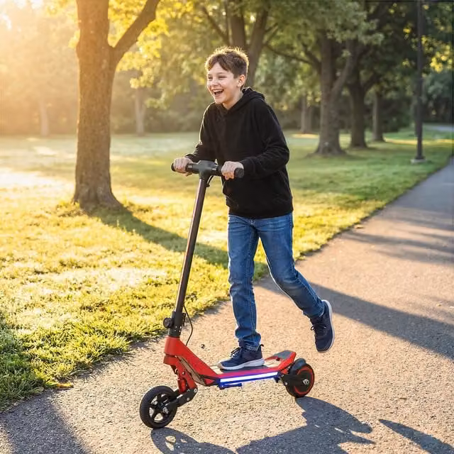 SPORTNOW Foldable Electric Scooter for Kids, Red