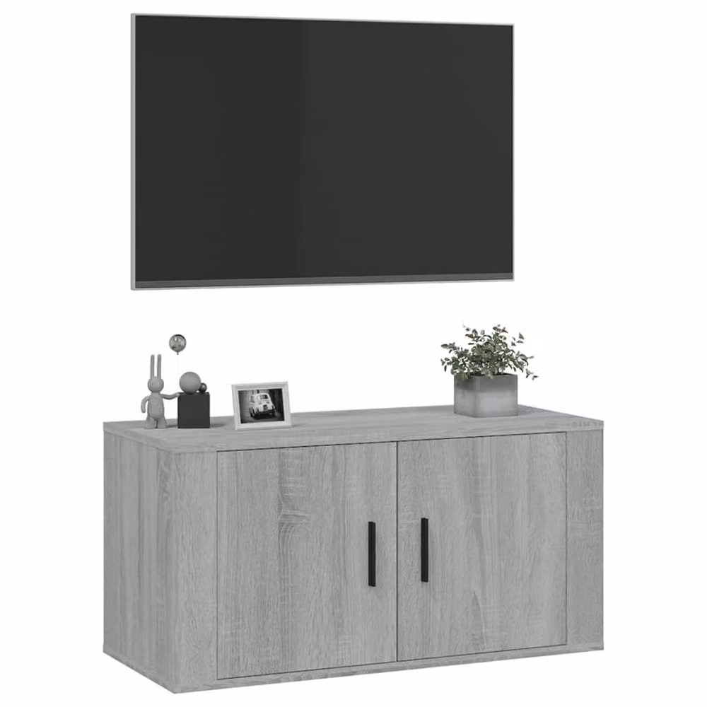 Berkfield Home Wall Mounted TV Cabinet in Grey Sonoma, W: 80 cm, D: 34.5 cm, H: 40 cm – 3