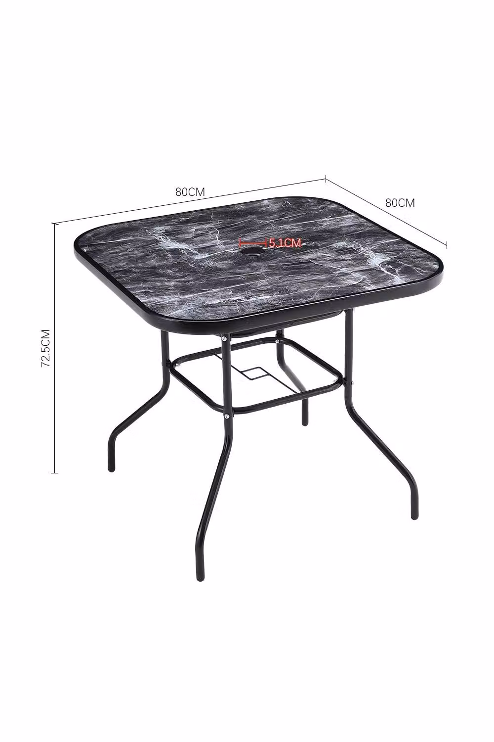 H&O Direct Square Tempered Glass Garden Coffee Table, Transparent – 2