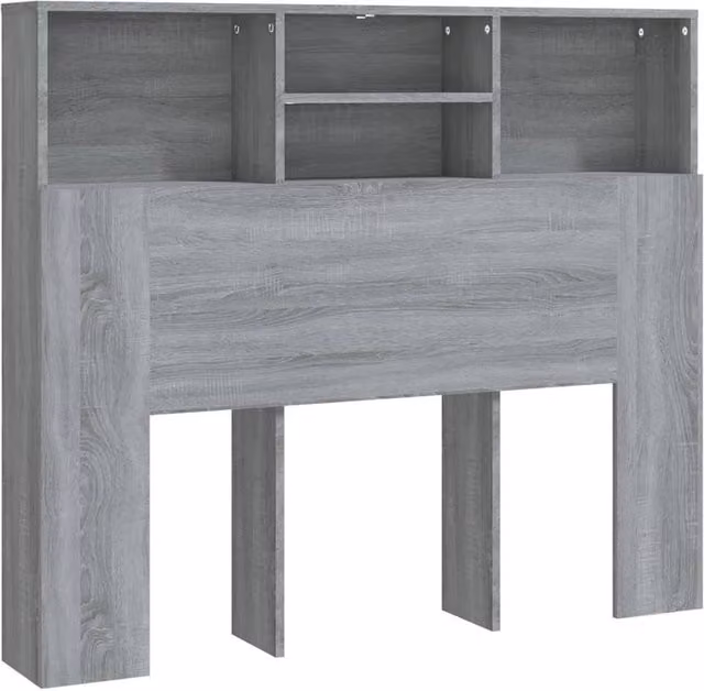 Berkfield Home Modern Wall-Mounted Headboard Cabinet in Grey Sonoma, W/D/H: 120 x 19 x 103.5 cm – 1