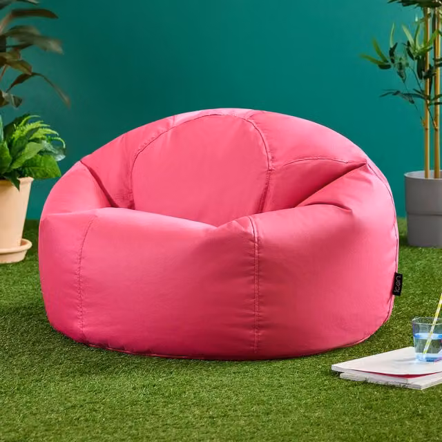 icon Kingston Classic Outdoor Bean Bag and Footstool Set in Pink