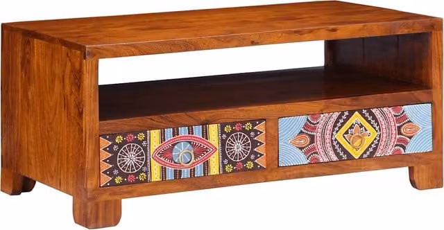 Berkfield Home Acacia Wood Coffee Table, Brown, W/D/H: 90 x 50 x 40 cm – 1