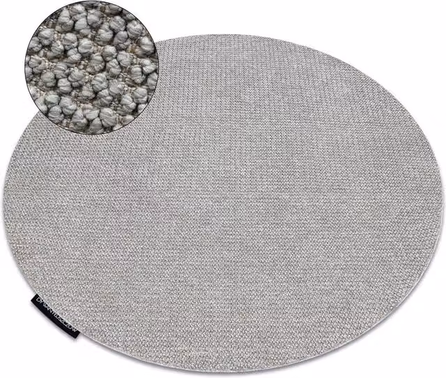 RugsX Casablanca Loop Round Rug in Grey, Diameter: 100 cm