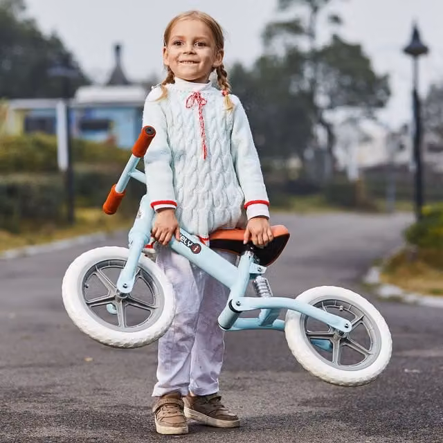 HOMCOM Blue Kid Balance Bike with Adjustable Seat
