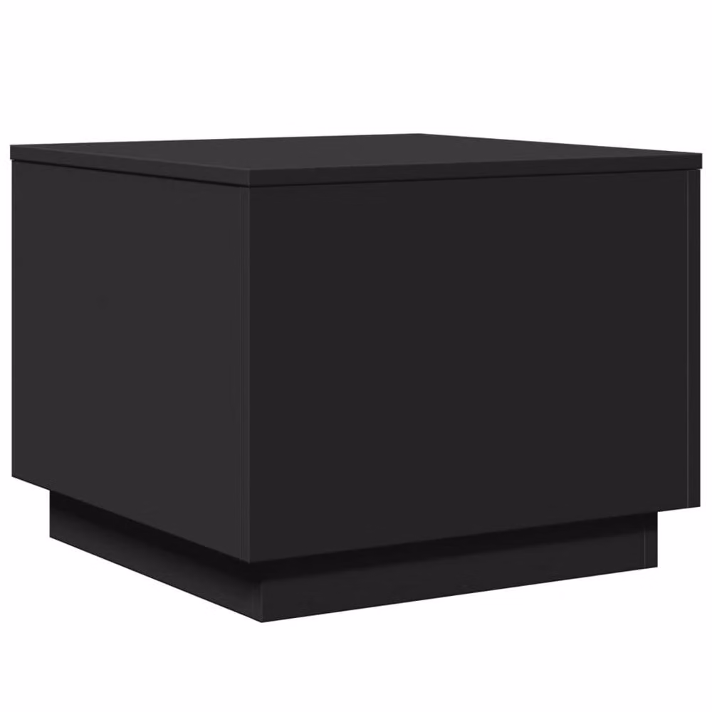 Berkfield Home Modern Square Coffee Table with LED Lights in Black, W/D/H: 50 x 50 x 40 cm – 3
