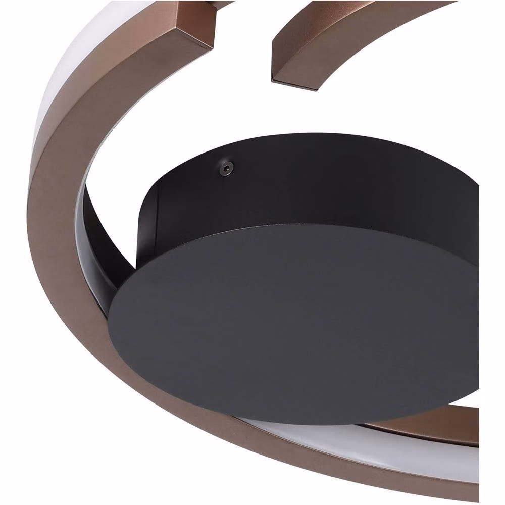 Loops Modern Bronze and Black LED Ring Ceiling Light – 3