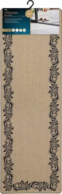 JVL Elegance Machine Washable Non-Slip Runner, Scroll Design, Beige/Brown, W: 50 cm, L: 150 cm
