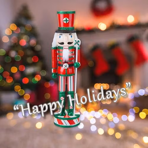 VFM e-Store Red Wooden Nutcracker Candy Christmas Decoration, W/D/H: 41.9 x 11.3 x 10 cm – 5