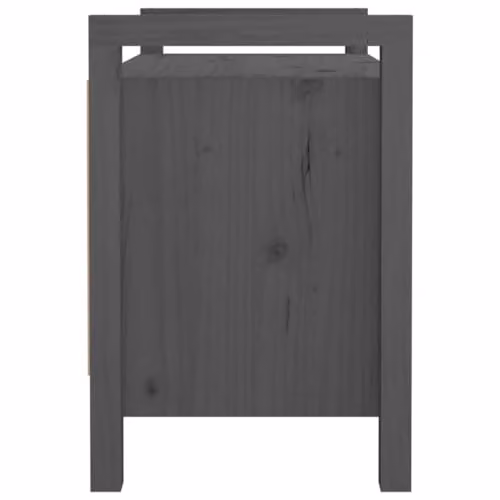 vidaXL Grey Rustic Pine Wood Hall Bench and Shoe Rack, W: 80 cm, D: 40 cm, H: 60 cm – 3