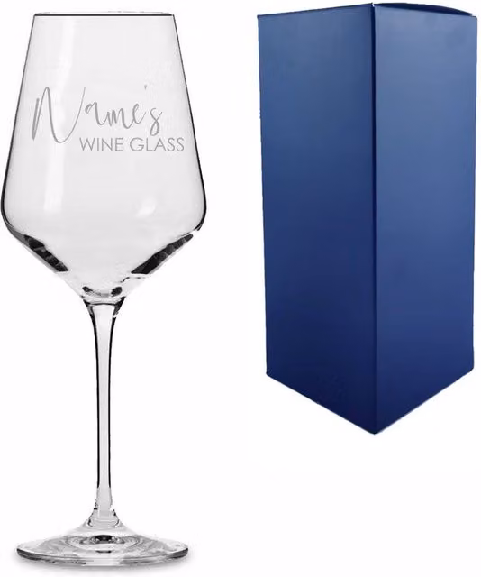 Uniqueful Personalised Infinity Wine Glass with Scripted Names in Clear Glass