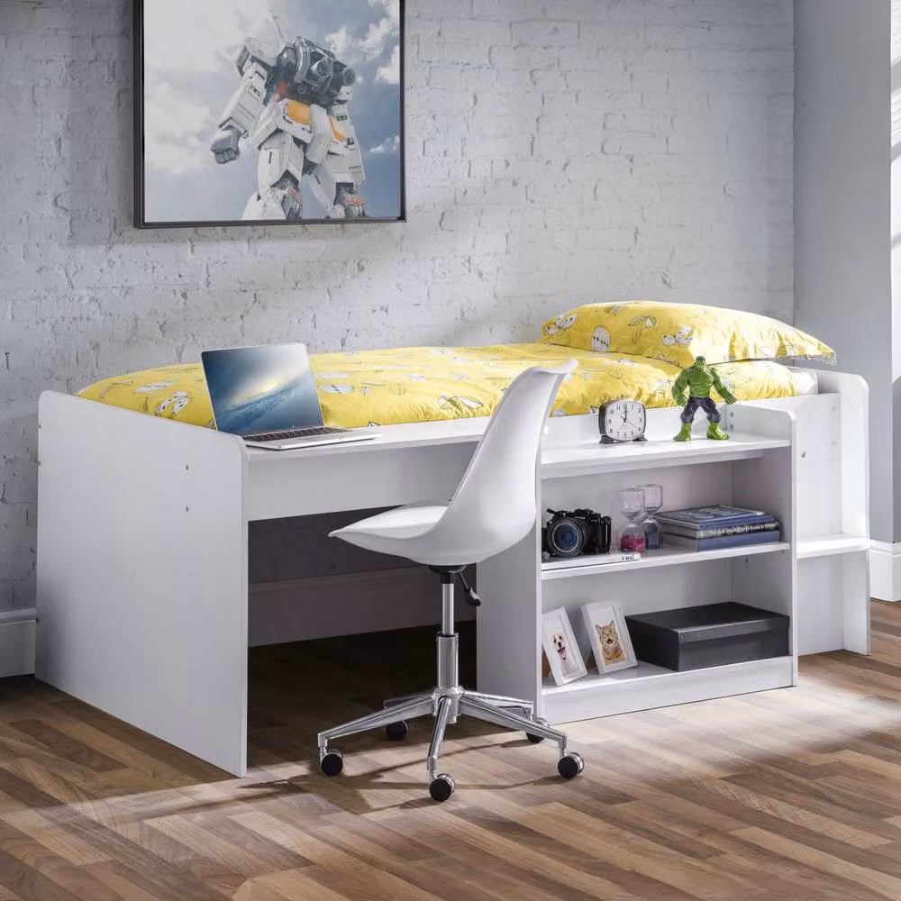 Cheshire Obsidian Midsleeper Bed in White, Single 90 x 190 cm – 2