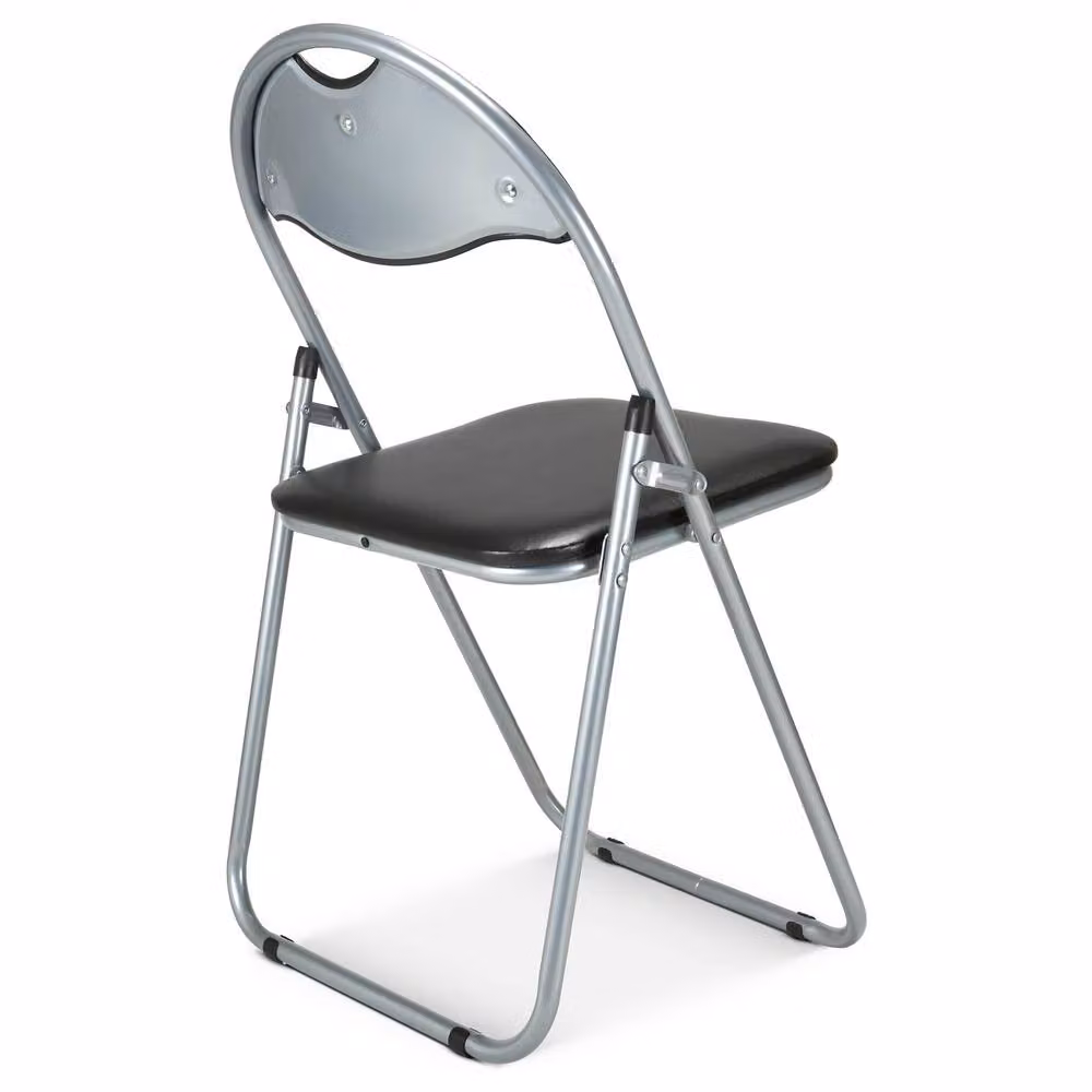 Bravich LTD Candy Faux Leather Padded Folding Dining Chairs in Black, Pack of 2 – 2