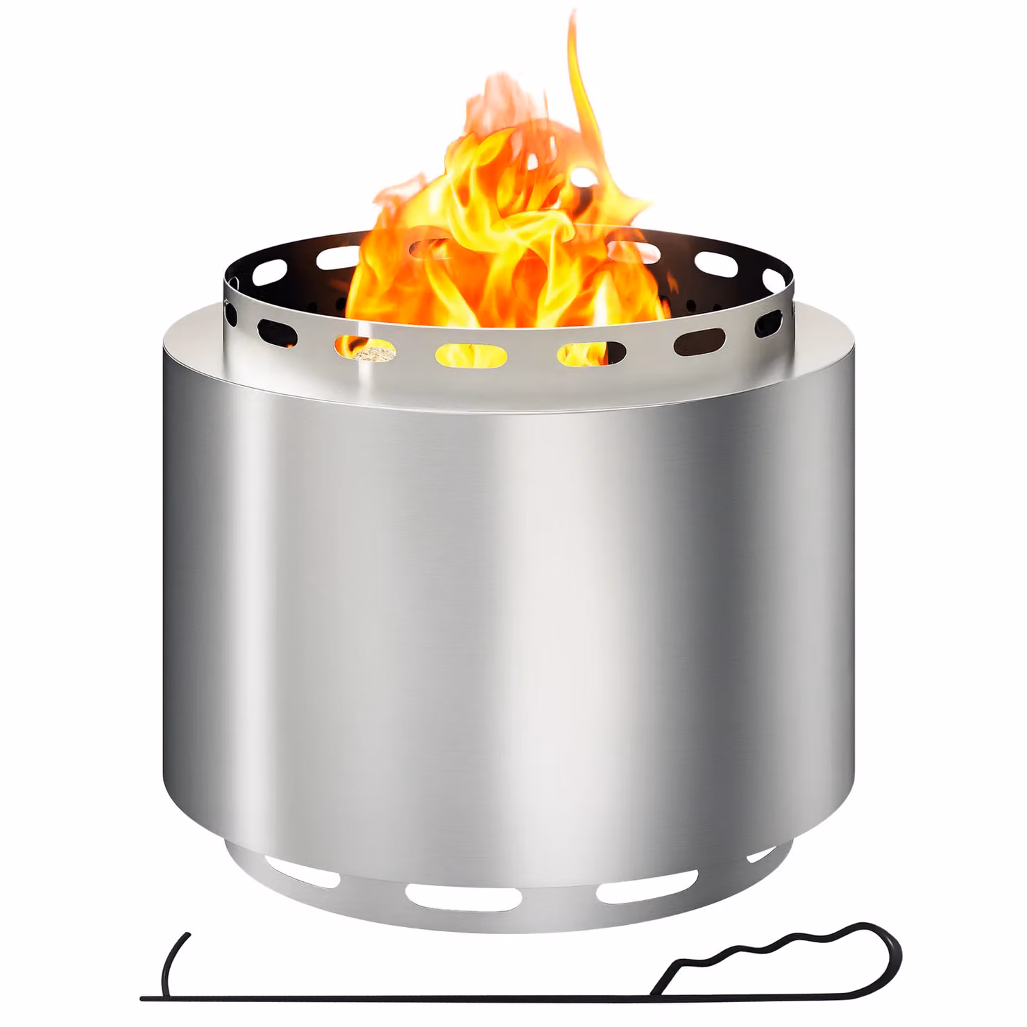 OUTSUNNY Silver Smokeless Wood Burning Firepit and Fire Bowl, Diameter: 48.5 cm – 2